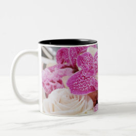 Caneca De Café Em Dois Tons Flores