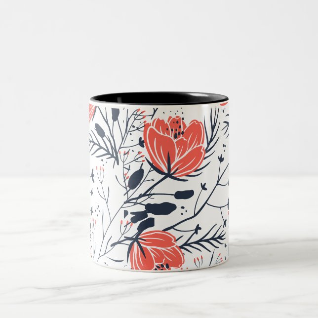 Caneca De Café Em Dois Tons Flores (Centro)