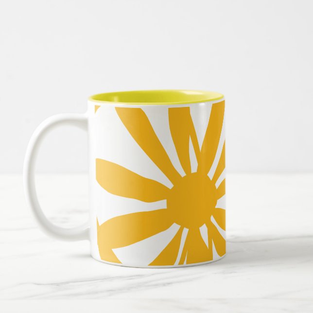 CANECA DE CAFÉ EM DOIS TONS FLORES AMARELAS (Esquerda)