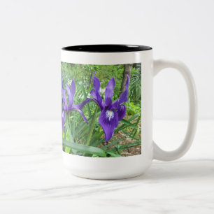 Caneca De Café Em Dois Tons Flores azuis
