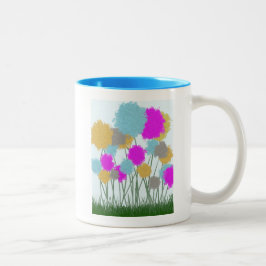 Caneca De Café Em Dois Tons Flores bonito