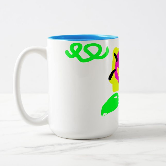 Caneca De Café Em Dois Tons Flores borboleta (Esquerda)