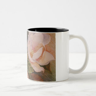 Caneca De Café Em Dois Tons Flores brancas