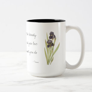 Caneca De Café Em Dois Tons Flores da íris