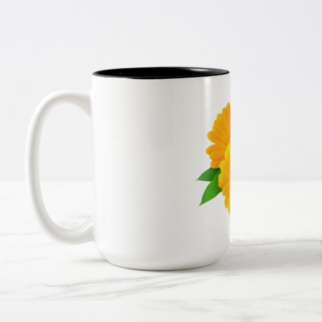 Caneca De Café Em Dois Tons Flores de Calendário Organizadas (Esquerda)