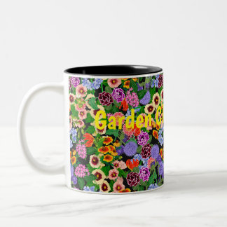 Caneca De Café Em Dois Tons Flores de Jardim Ousadas