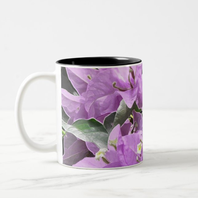 Caneca De Café Em Dois Tons Flores de lavanda (Esquerda)