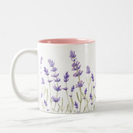 Caneca De Café Em Dois Tons Flores de lavanda