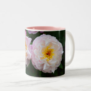 Caneca De Café Em Dois Tons Flores de peônia