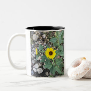 Caneca De Café Em Dois Tons Flores Diversas