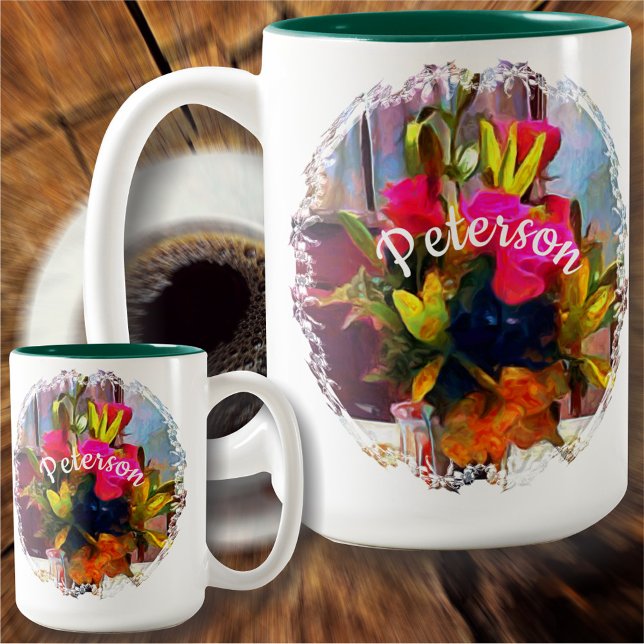 Caneca De Café Em Dois Tons Flores do Amor PM0001 (Criador carregado)