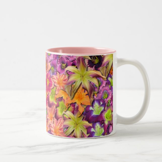 Caneca De Café Em Dois Tons Flores do hemerocallis (Direita)