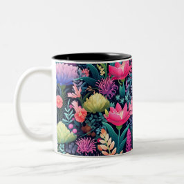 Caneca De Café Em Dois Tons Flores do mar - Jardim dos fundos marinhos