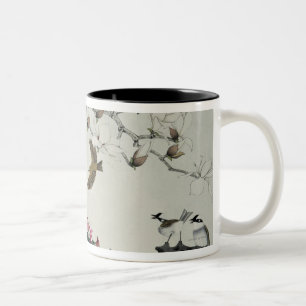 Caneca De Café Em Dois Tons Flores do primavera