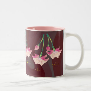 Caneca De Café Em Dois Tons FLORES FÚCSIA por SHARON SHARPE