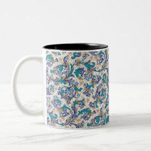 Caneca De Café Em Dois Tons Flores Italianos Florentinos