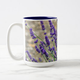 Caneca De Café Em Dois Tons Flores lavandas