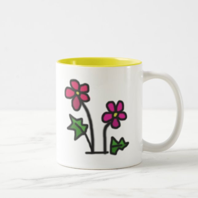 Caneca De Café Em Dois Tons Flores moles (Direita)