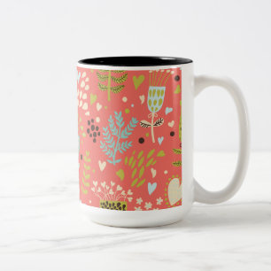 Caneca De Café Em Dois Tons Flores Para Fazer Você Sorrir