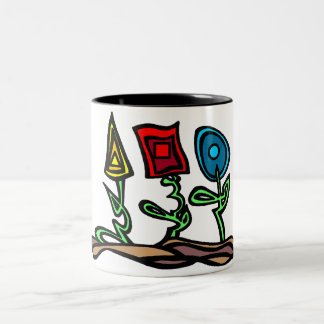 Caneca De Café Em Dois Tons Flores preliminares