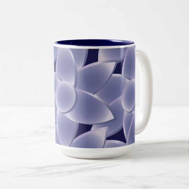 Caneca De Café Em Dois Tons Flores roxas (Frente Esquerda)