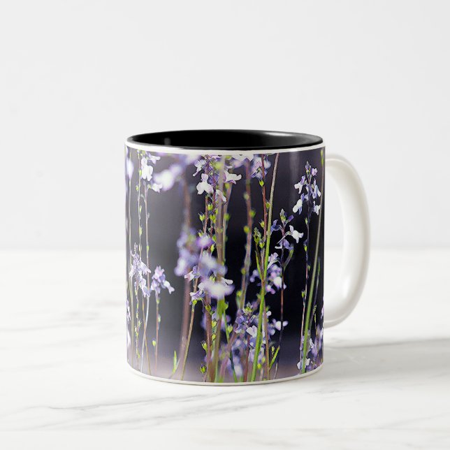 Caneca De Café Em Dois Tons Flores silvestres (Frente Esquerda)