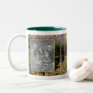 Caneca De Café Em Dois Tons Flores Silvestres Arte Crie Sua Própria Foto