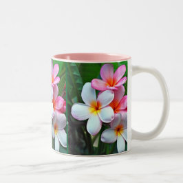 Caneca De Café Em Dois Tons Flores tropicais