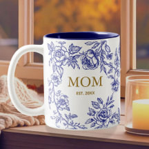 Flores Vintage Toile De Jouy Azul Dia Das Mães 