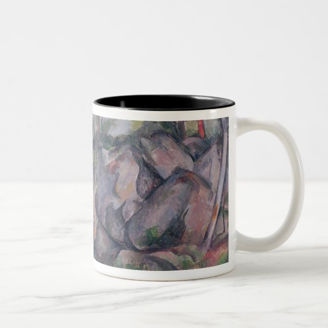 Caneca De Café Em Dois Tons Floresta com pedregulhos, 1893 de Paul Cezanne | (Direita)
