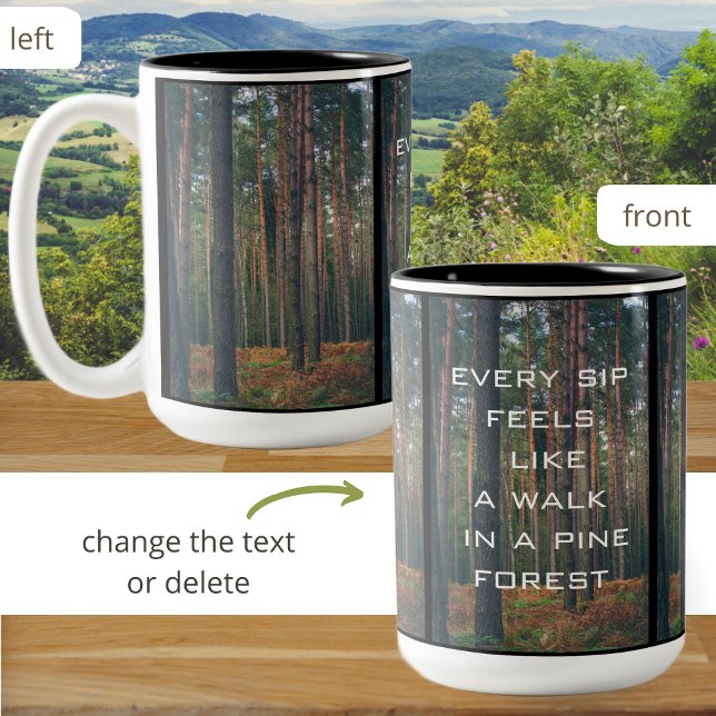 Caneca De Café Em Dois Tons Floresta de pinheiro (Criador carregado)