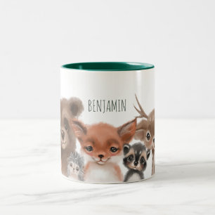 Caneca De Café Em Dois Tons Floresta dos Animais da Floresta Moderna