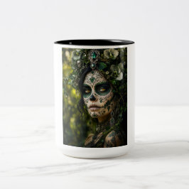 Caneca De Café Em Dois Tons Floresta Esmeralda Calavera – Botânica Verde