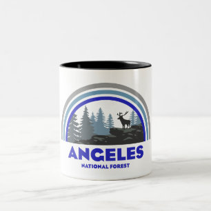 Caneca De Café Em Dois Tons Floresta Nacional Angeles Rainbow Deer