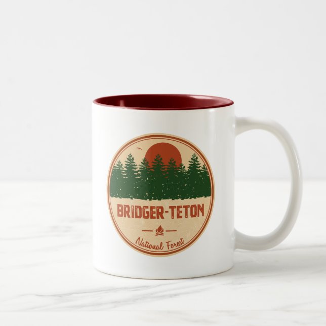 Caneca De Café Em Dois Tons Floresta Nacional Bridger-Teton (Direita)