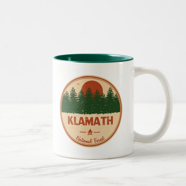 Caneca De Café Em Dois Tons Floresta Nacional de Klamath (Direita)