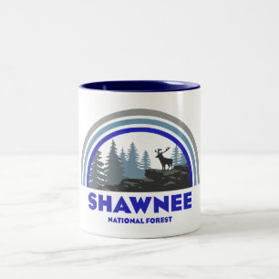 Caneca De Café Em Dois Tons Floresta Nacional Shawnee Cervo Arco-íris