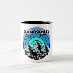 Caneca De Café Em Dois Tons Floresta Nacional Vintage Sawtooth