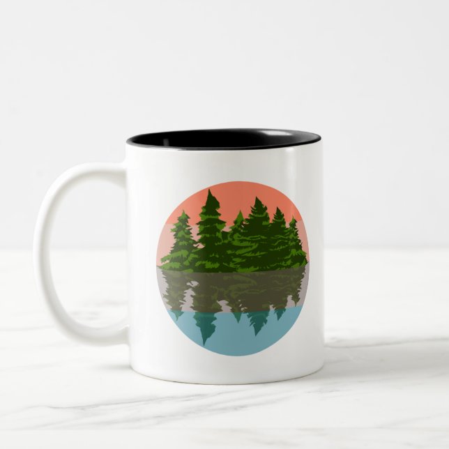Caneca De Café Em Dois Tons Floresta — Pinheiros (Esquerda)