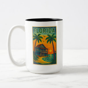 Caneca De Café Em Dois Tons Flórida Art Mug