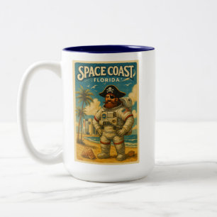 Caneca De Café Em Dois Tons "Flórida astro-pirata"