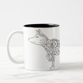 Caneca De Café Em Dois Tons Flower Fox