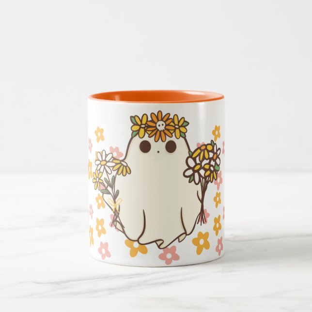 Caneca De Café Em Dois Tons Flower Ghost (Centro)