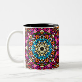 Caneca De Café Em Dois Tons Flower Power Groovy Garden Mug