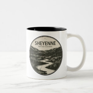 Caneca De Café Em Dois Tons Fluxo de Grassland Nacional de Sheyenne