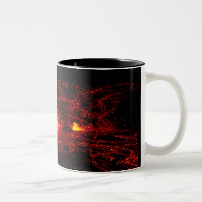 Caneca De Café Em Dois Tons Fluxo de lava havaiano (Direita)
