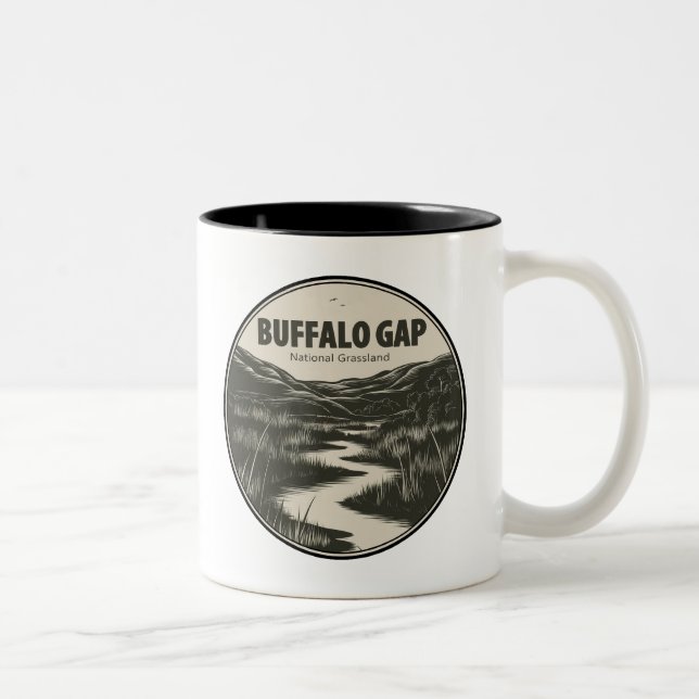 Caneca De Café Em Dois Tons Fluxo Nacional de Prados de Buffalo Gap (Direita)