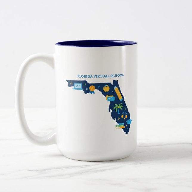 Caneca De Café Em Dois Tons FLVS, "Flórida" Mug  (Esquerda)