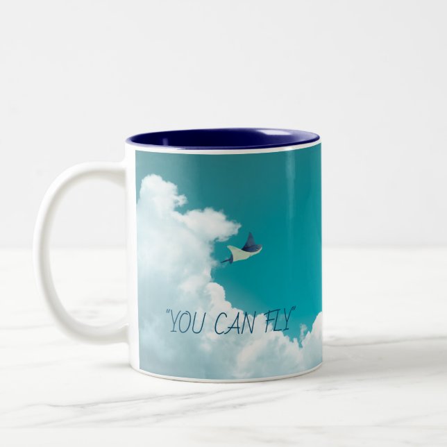 Caneca De Café Em Dois Tons Flying Stingray (Esquerda)