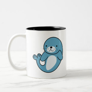 Caneca De Café Em Dois Tons Foca-Bebê